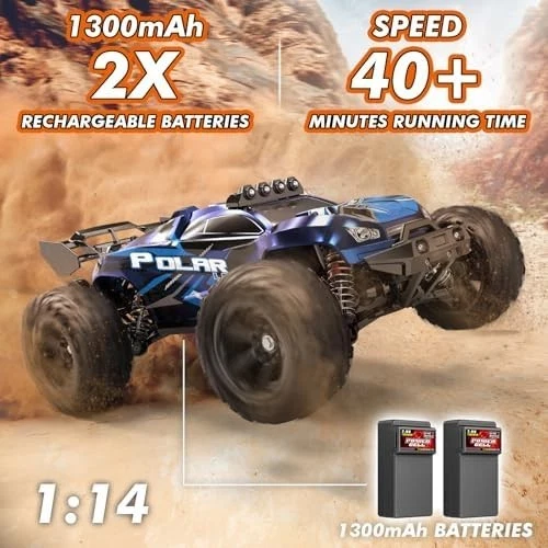 1/14 Brushless RC Cars for Adults Fast + Mph, RC Trucks 4X4 Offroad Waterproof - Image 2 of 4