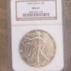 1990 American Silver Eagle  NGC MS69 1 oz Dollar  Fast Shipping