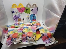 6 Happy Meal Toys Original SQUISHMALLOWS Sealed PLUS 3 Orginal Happy Meal Boxs 