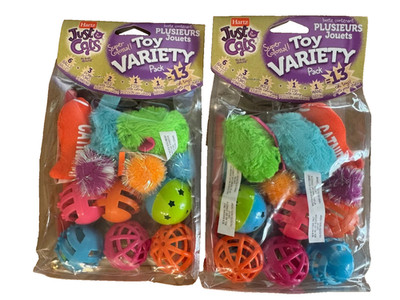 2 PACKS HARTZ Just For Cats Toy Variety Pack CATNIP- 13 Pieces NEW