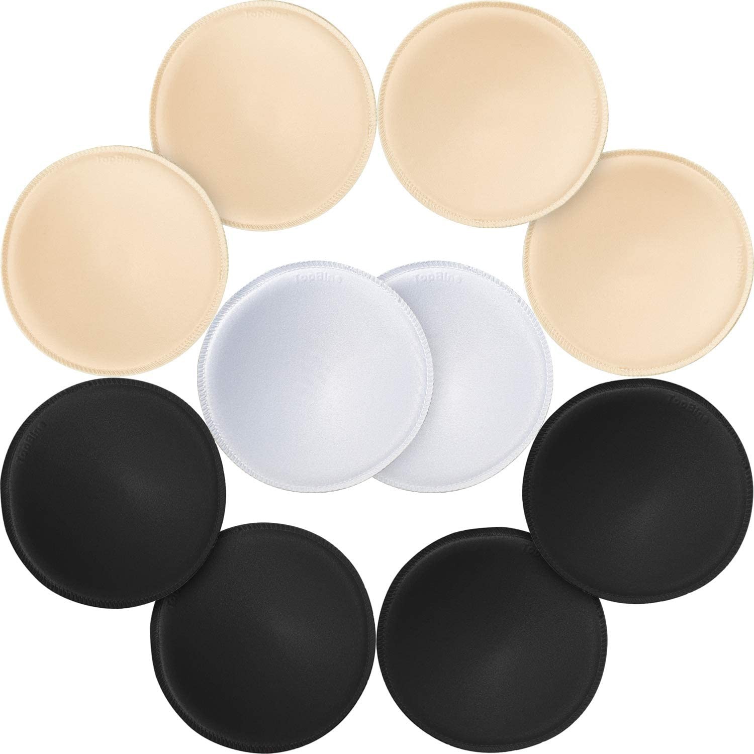 5 Pairs Round Bra Inserts Pads, Removable and Washable Bra Cups Inserts for B...
