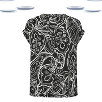 Ex EVANS Woman's Shirt - Plus Size Paisley Print Modal Black