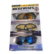 Bell Howell Tac Glasses 3 Pair Value Pack Crisp Clear Vision No Glare