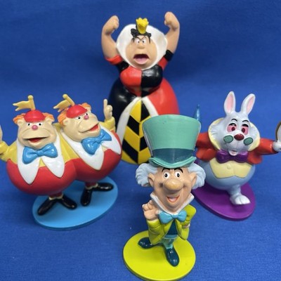 Alice Wonderland Cake Topper Lot Of 4 Mad Hatter Queen Of Hearts Rabbit Tweedle