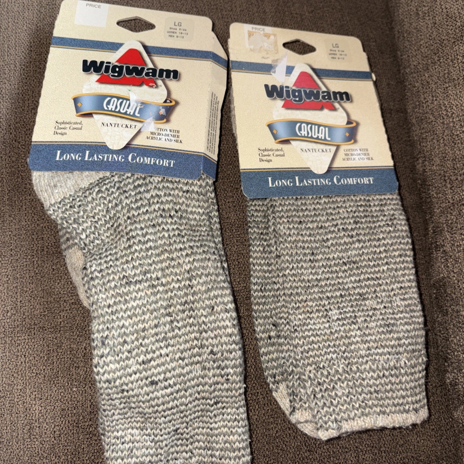 Vintage WigWam Casual Nantucket Socks Size L W 10-12 M 9-12 USA Made NWT