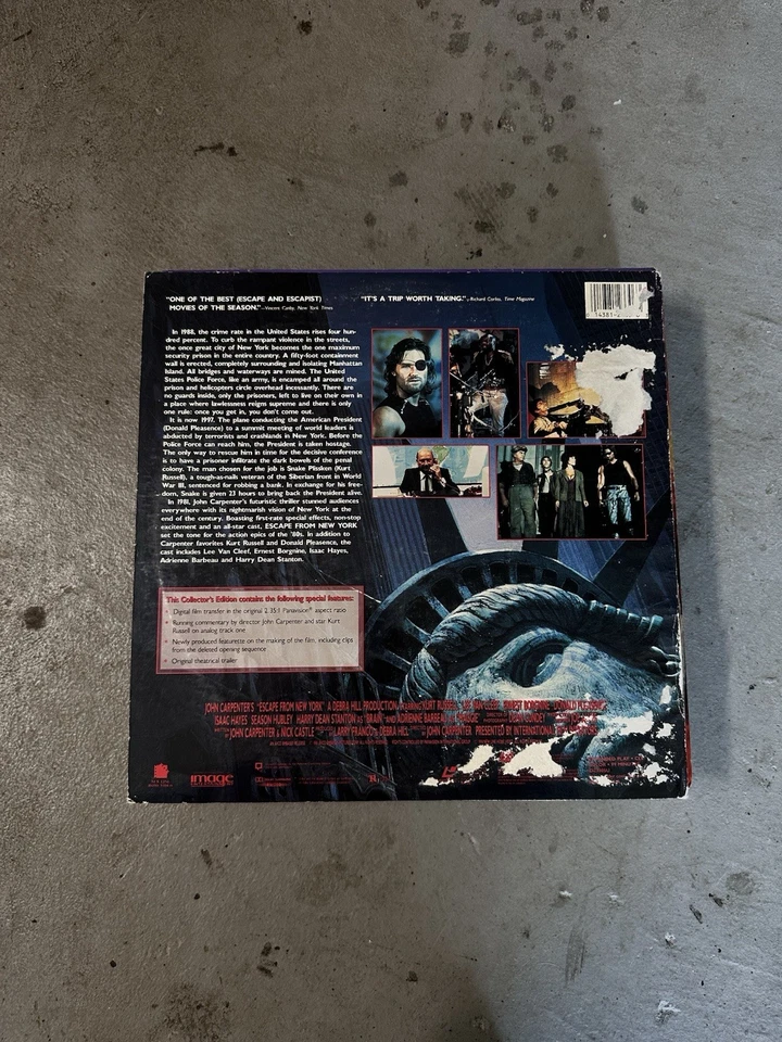 Escape From New York (1981) Laserdisc Widescreen Collector's Edition Foto 3 de 3
