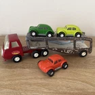 VINTAGE TOY 1970s Mini TONKA Car Carrier Set 55010 w/ 3 Original VW Beetle Cars