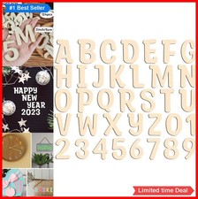 124 Pcs Wooden Letters Numbers 2 Inch Poplar Unfinished Wood Alphabet for Crafts