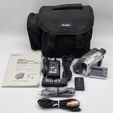 Sony Handycam Digital Video Camera Recorder DCR-DVD201 Bundle Tested  Working