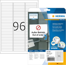 Self Adhesive Removable Multi-Purpose Labels, 96 Labels per A4 Sheet, 2400 Label