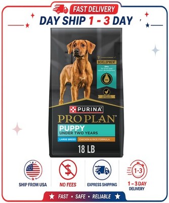 Purina Pro Plan Puppy Dry Dog Food for Large Dogs Under 2 Years, 18 lb Bag