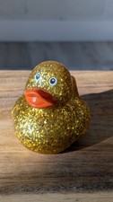 Cute Golden Glitter Rubber Duck Duckie Bath Toy Fun Collectibles