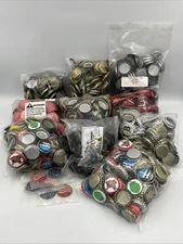 HUGE Beer Crown Bottle Cap Lot Plastic Lined Over 800 Great Variety Of Designs