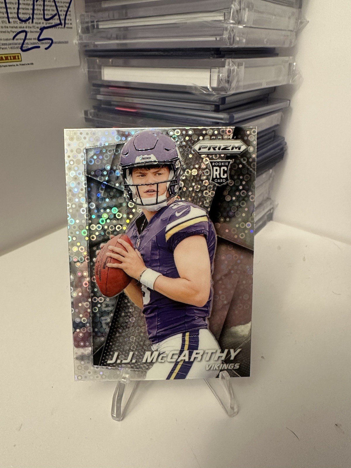 J.J. JJ McCARTHY 2024 Panini Prizm Flashback #3 No Huddle Silver Disco Prizm RC