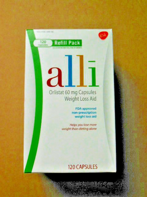 ALLI  diet aid 60 mg Orlistat Weight Loss Aid Diet 120 Capsules EXP10/2027