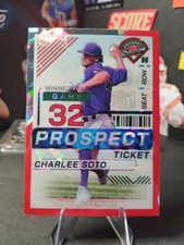 2024 Panini Prospects Prospect Ticket cracked ice Red #192 Charlee Soto