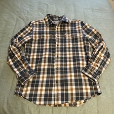 Carhartt Men  s Original Fit Heavy Flannel Shirt Gray Plaid Long Sleeve Size M