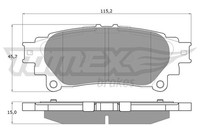 Tomex Brakes Bremsbelagsatz, Scheibenbremse TX 18-40 FüR Lexus Toyota
