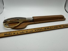 Vintage set of Solingen German scissors and a letter opener In Leather Case