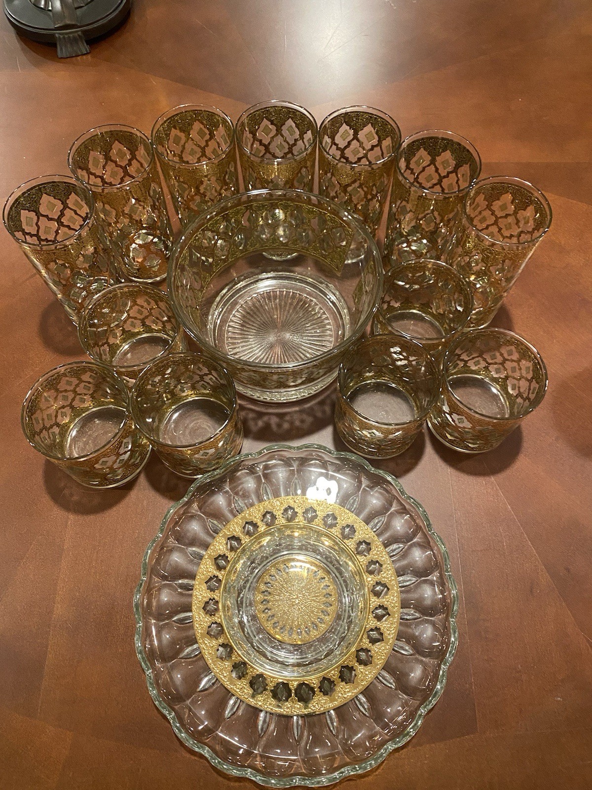 Ultimate 16 Pc Culver  22K Gold Valencia Set-Highball, Lowball, Ice Bucket +more