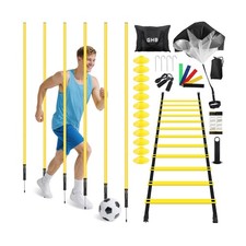 GHB Soccer Agility Training Equipment, 6 Agility Poles, 20ft Speed Ladder, 12...