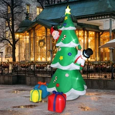 Christmas Inflatable Tree 8FT LED Light Up Giant with 3 Wrapped Gift Box Garden