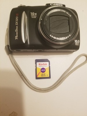 Canon PowerShot SX120 IS 10MP Digital Camera 10x Optical Zoom Black