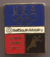 Bell South Mobility USA Olympic Pin Never Stand Still