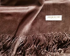 New Chinese solid brown 100% PASHMINA Scarf, 27"x67"