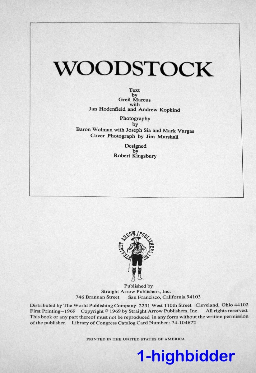 Vintage 1969 Rolling Stone Woodstock Special Report 1st Ed