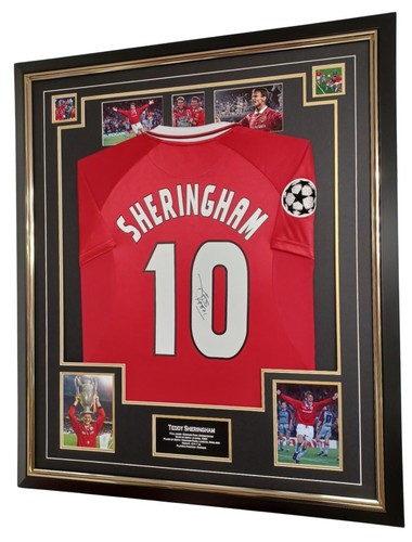 Teddy Sheringham Signed Shirt UNITED 1999 Autographed and Framed JERSEY - Picture 2 of 4