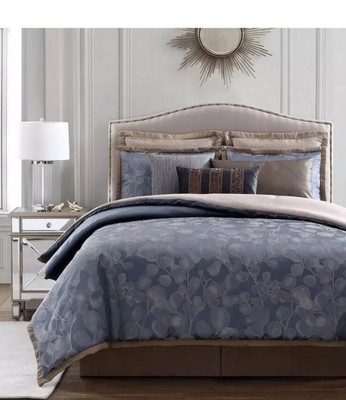 Nip Charisma Lamont Blue Pewter Luxury King Duvet Cover Shams