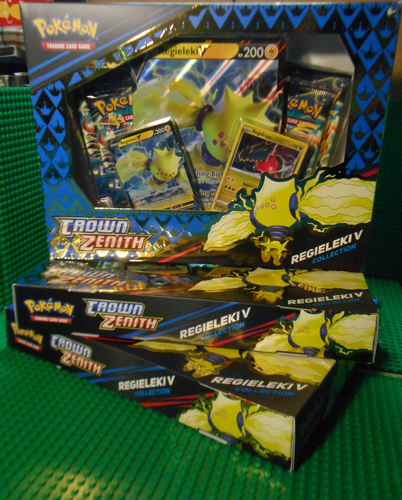 NEW Lot of Three (3) Pokemon TCG Regieleki V Crown Zenith Box SEALED IN HAND!