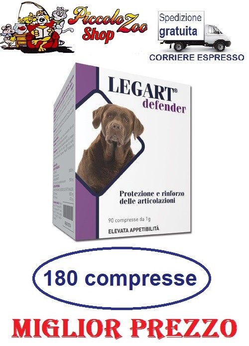 Legart defender cane 180 compresse da 1gr protezione cartilagini articolari Legart defender cane 180 compresse da 1gr protezione cartilagini articolari