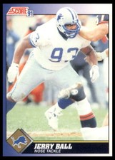 1991 Score #98 Jerry Ball Detroit Lions