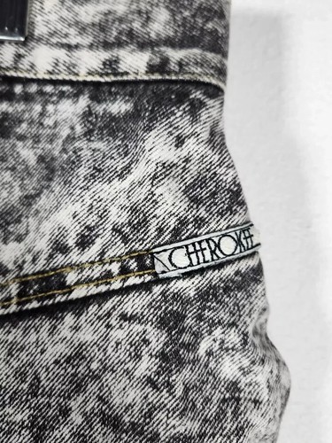 Vintage Cherokee Women's Midi Denim Modest Straight Distressed Back Slit SZ 2XL - Picture 6 of 13