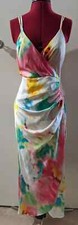 Zara Multicoloured Printed Satin Midi Dress Size S RRP £45.99