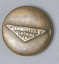 Bb THE JANESVILLE CLOTHING CO. Antique OVERALL  BUTTON TEXTURED wobble shank