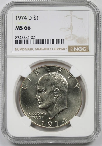 1974-D $1 NGC MS 66 Eisenhower IKE Dollar 