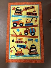 Construction Truck Dumptruck Quilt Baby Crib Quilt 27  x46  