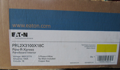 Eaton PRL2X3100X18C Panelboard Interior 3-Ph, 100A, 18 Circuit, 480Y/277V New!!