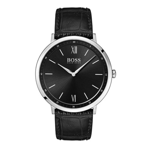 HUGO BOSS Orologio Analogico Uomo Cinturino Pelle e quadrante nero 1513647  | eBay