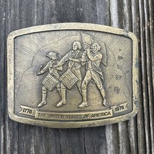 1975 C. P. Romano Bicennential American Revolution Brass Belt Buckle