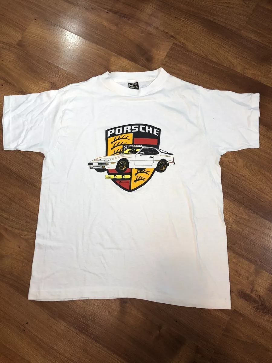 Vintage 80s Porsche 944 Car T Shirt Single Stitch USA Anvil Size Large