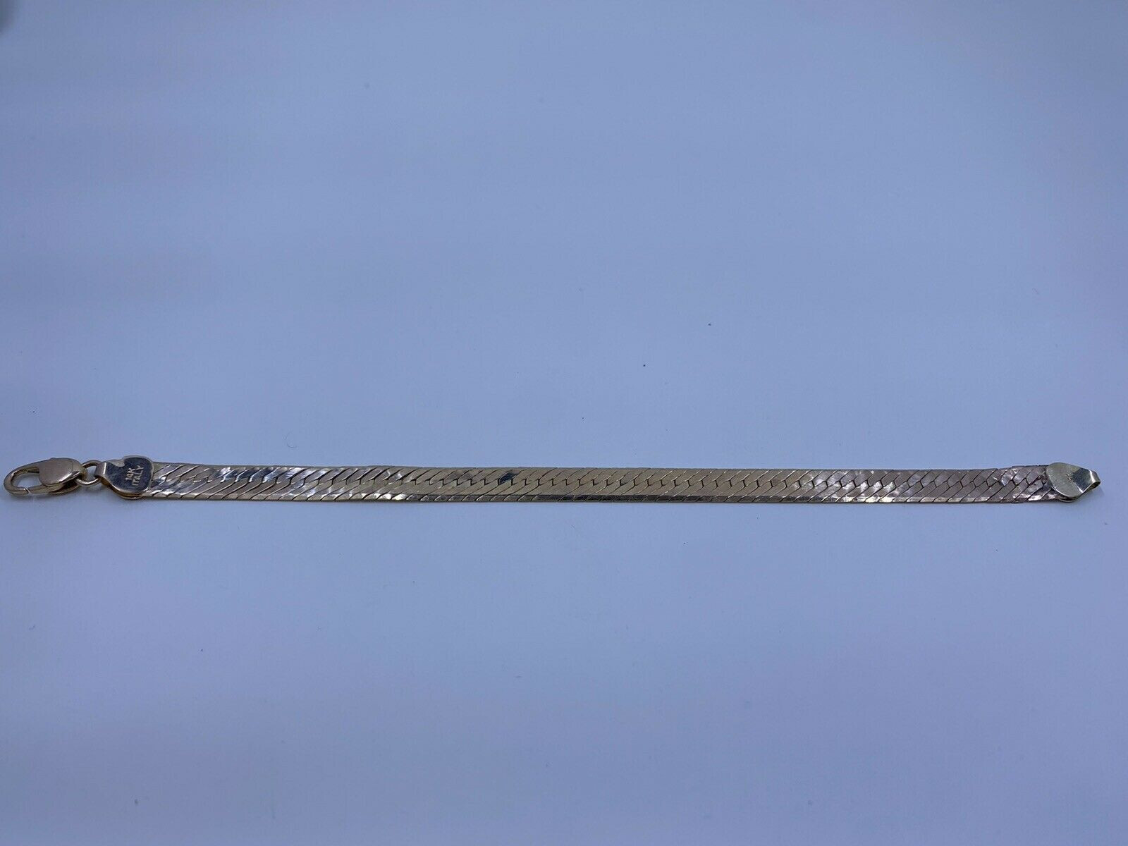 HEAVY 14K Yellow Gold Herringbone Men’s Bracelet 7.1”… Gem