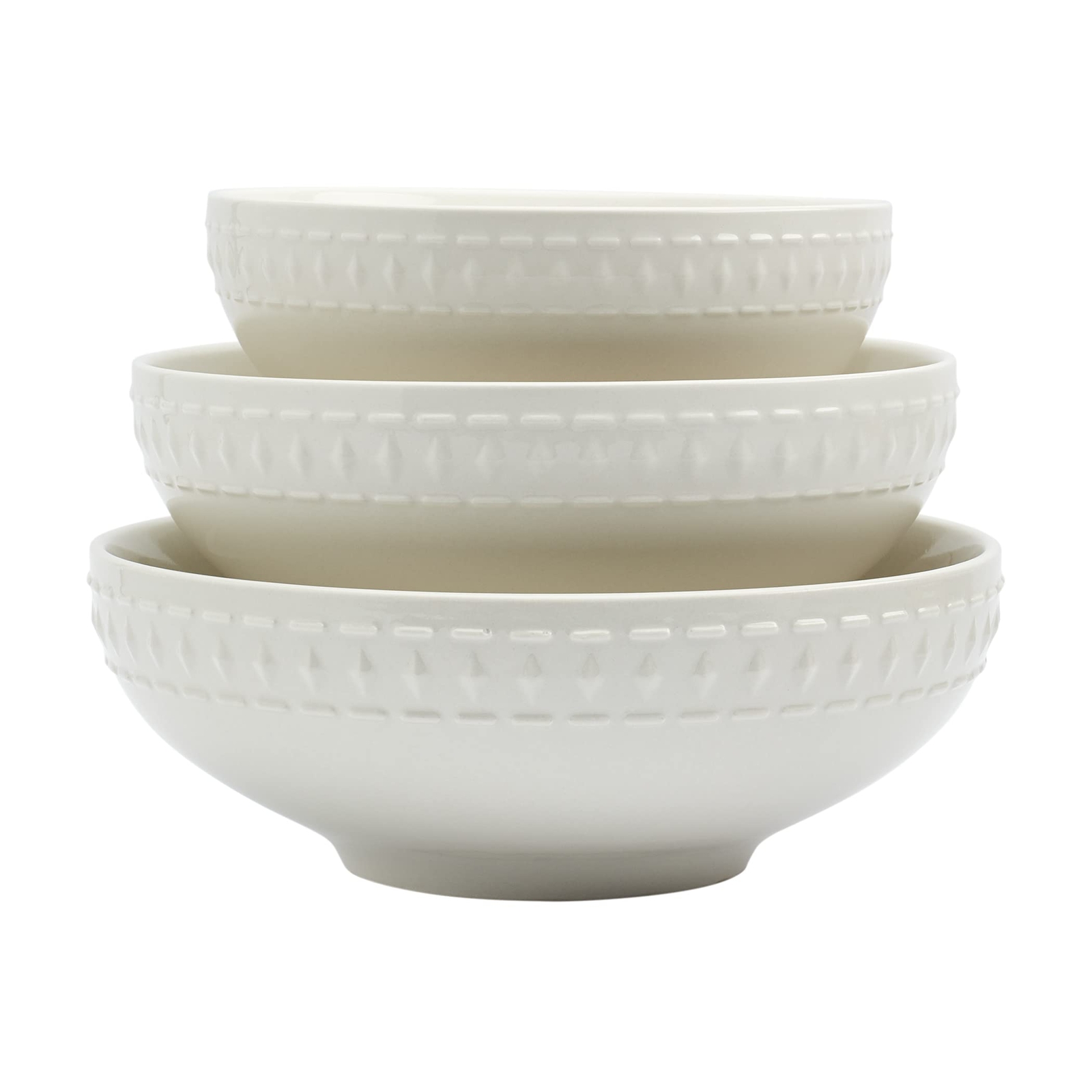 Tabletops Gallery Embossed Bone White Porcelain Round Dinnerware