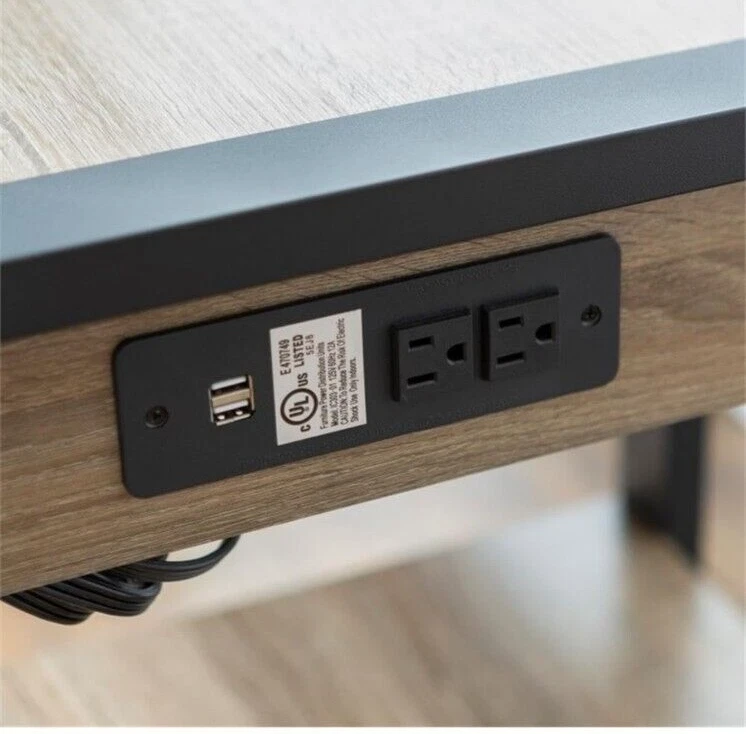 Walker Edison 60-inch Computer Desk with Built-in Outlets - Image 3 of 3