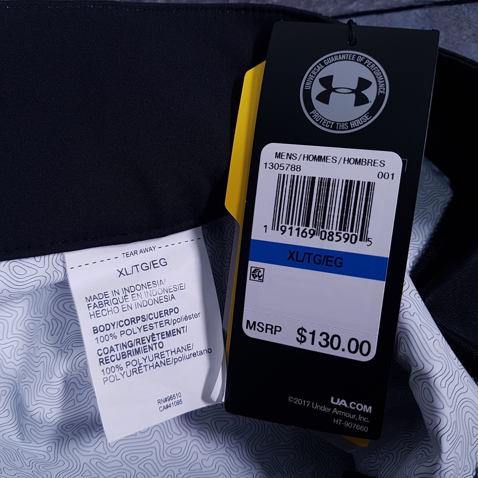 UNDER ARMOUR GOLF STORM Waterproof Rain Pants Mens XL 40x32 Black Polyester thumbnail 5