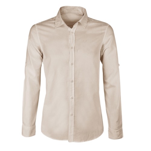 Camicia Uomo Di Lino Casual Slim Fit Manica Lunga Bianca Celeste Blu Verde Veque - Imagen 49 de 52