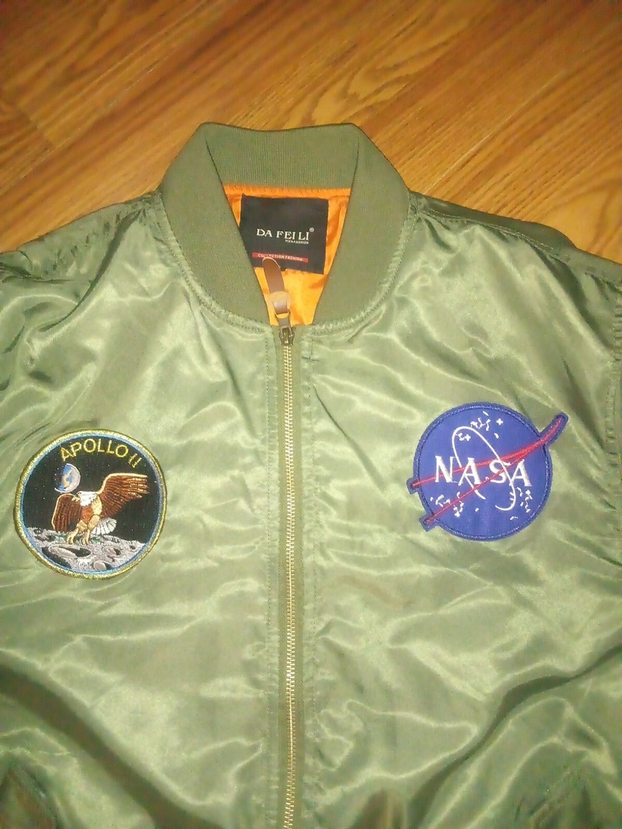 Da Fei Li NASA Green XL Space Shuttle Windbreaker Flight Da Fei Li NASA Green XL Space Shuttle Windbreaker Flight